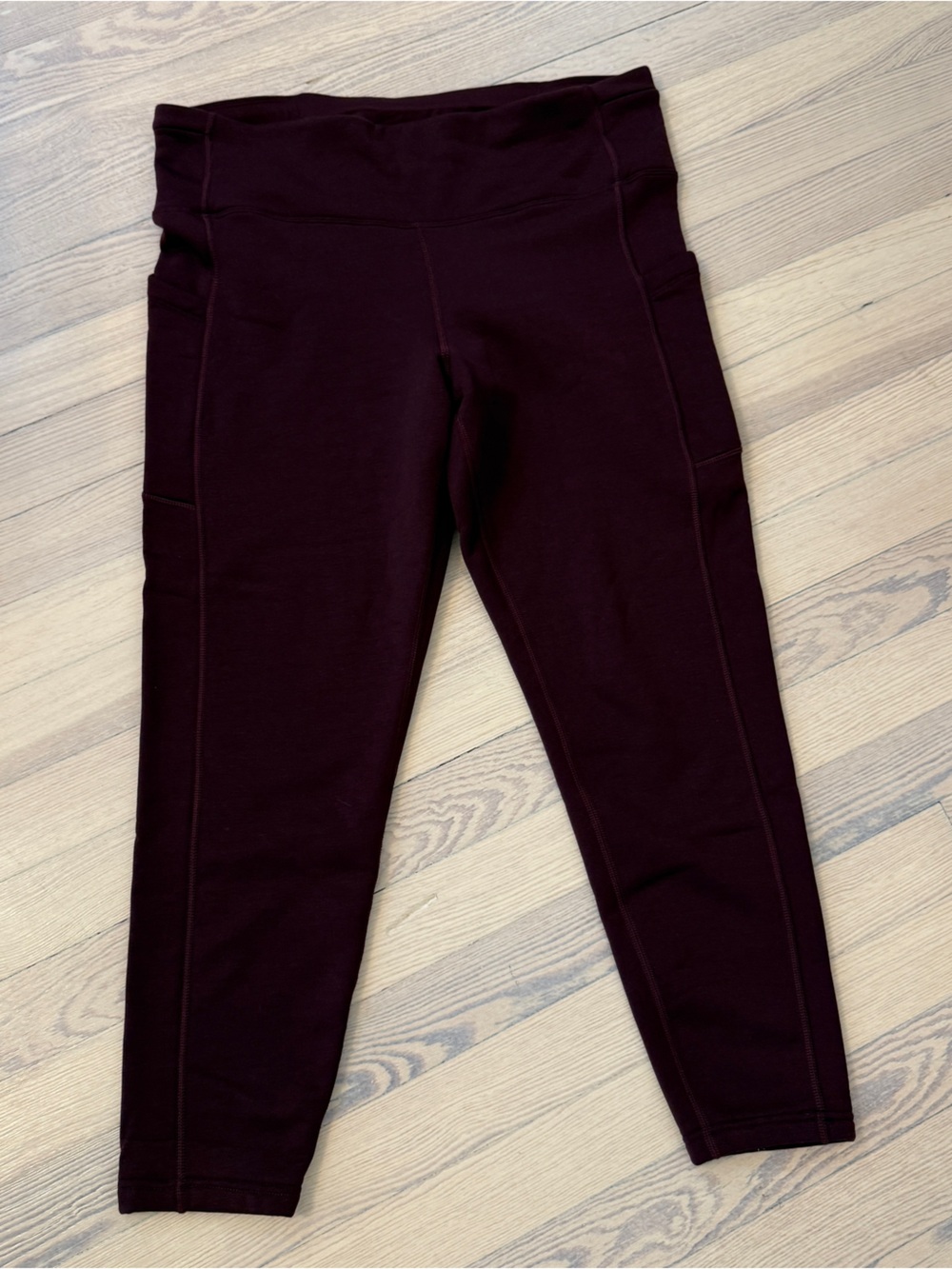 Athleta Women’s Altitude Stash Polartec Fleece Burgundy Leggings 428836 Size XL